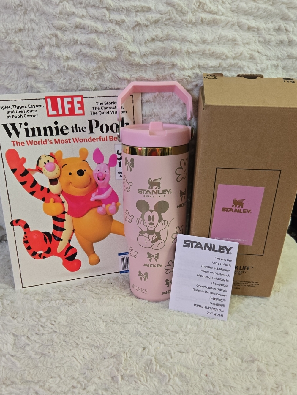 Stanley Pink Mickey Mouse  Tumbler with Handle 30oz Comes With Life Special Add.